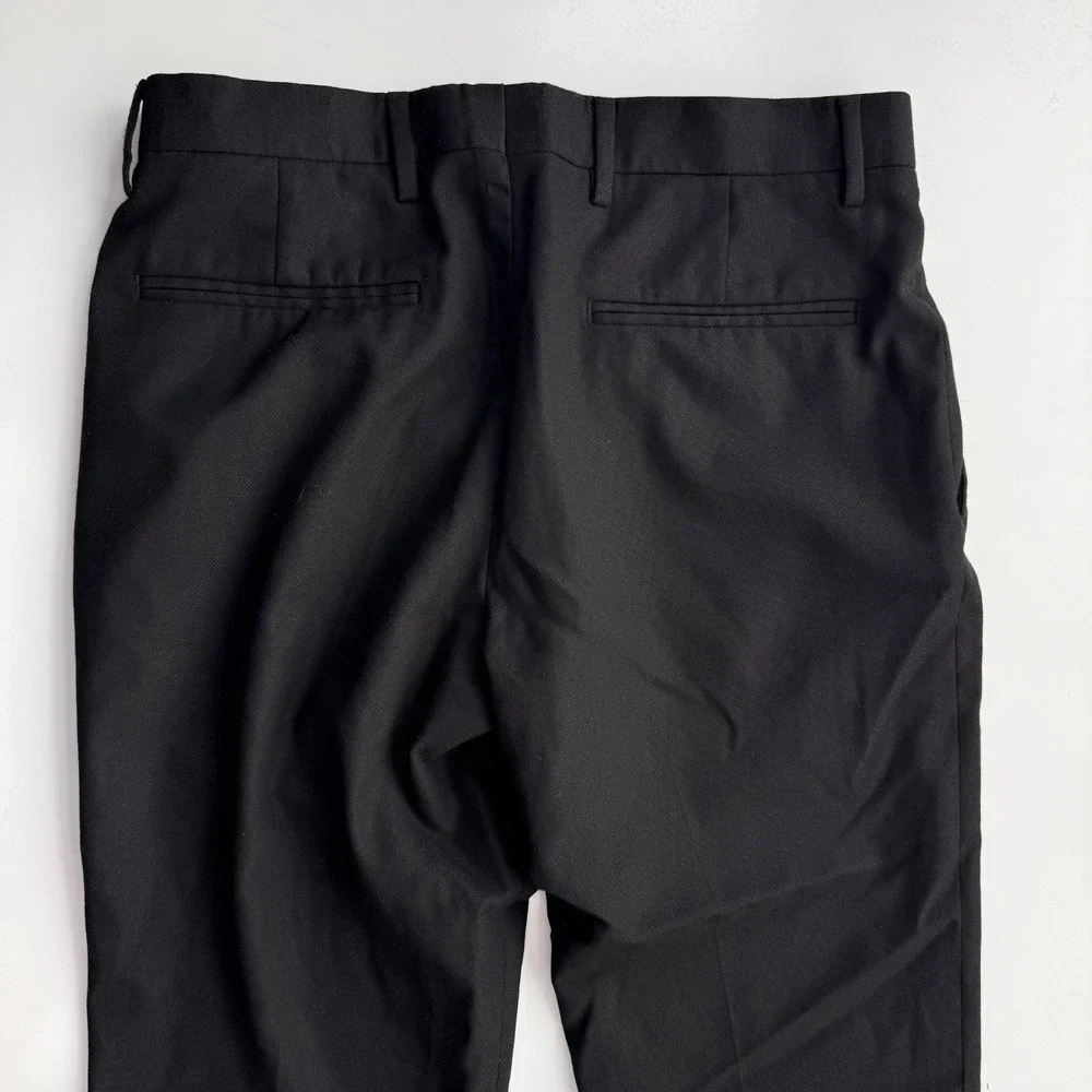 ZARA‎ Comfort Suit Pants Slim Dress Trousers Mens 30 Black Classic